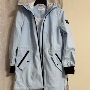 Brand new Calvin Klein Sky Blue Hooded Coat